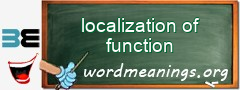 WordMeaning blackboard for localization of function